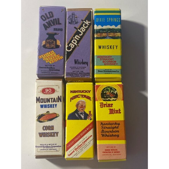 VTG Dollhouse Miniatures Liquor Bottles Capn Jack Old Anvil 6 Piece TOYS EMPTY - Picture 4 of 5